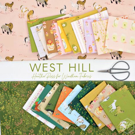 West Hill by Heather Ross | Hawthorne Supply Co Heather Ross Fabric, Heather Ross, Windham Fabrics, Indie Sewing Patterns, Upcycle Projects, Fat Quarter Bundles, Modern Fabric, Pattern Illustration, Creative Life