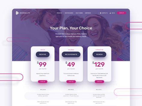 Accesselite Pricing page by Art Amrit for Brightscout on Dribbble Website Design Pricing, Price List Design, List Website, Price Page, Card Ui, Pricing Table, Publicidad Creativa, Website Design Layout, Dashboard Design