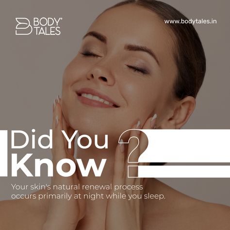 Well, this is the reason why a good nighttime skincare routine is crucial for waking up to refreshed and rejuvenated skin. Wake up to refreshed and rejuvenated skin by nurturing it while you rest. . .. ... #bodytales #skincarereminder #healthyskin #beautysleep #skincaresecrets #skincareroutine #skincaresteps #didyouknow #didyouknowfacts #beautyfacts #radiantbeauty #buynow #bodytaleserums #buyskincare Did You Know Post, Skincare Post Ideas, Skincare Reminder, Skincare Facts, Nighttime Skincare Routine, Skin Facts, Night Time Skin Care Routine, Buy Skincare, Nighttime Skincare