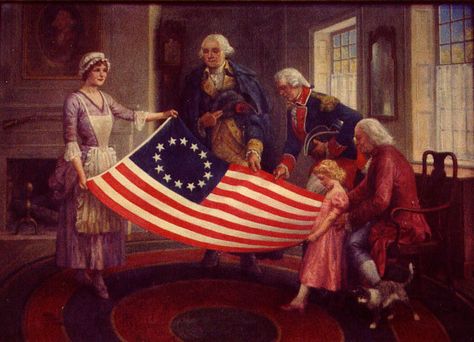 Admiring the flag... George Washington With Betsy Ross and New Flag First American Flag, Independance Day, Betsy Ross, Classical Conversations, The American Flag, The First Americans, Thomas Jefferson, American Patriot, Old Glory