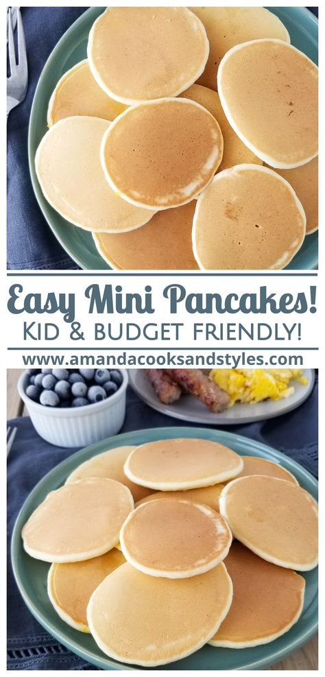 Tasty Easy Breakfast Recipes, Mini Pancakes In Oven, Easy Pancake Recipe Easy Pancake Recipe 3 Ingredients, Homemade Mini Pancakes, Easy Mini Pancakes, Easy Mini Pancake Recipe, Mini Fluffy Pancakes, Healthy Mini Pancakes, Last Minute Breakfast Ideas