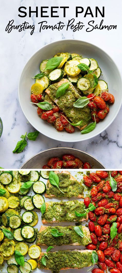 Pesto Entree, Make Ahead Salmon Recipes, Salmon And Veggies Baked, Salmon Zucchini Recipes, Salmon One Pan Dinner, One Pan Salmon And Veggies, Salmon Pesto Recipes, Salmon And Zucchini Recipes, Hormone Intelligence