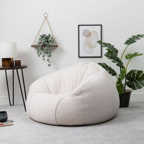 Fluffy Bean Bag Chair, Bean Bag Living Room, Cozy Chair, Room Makeover Bedroom, Bag Chair, Bedroom Chair, Room Ideas Bedroom, My New Room, New Room