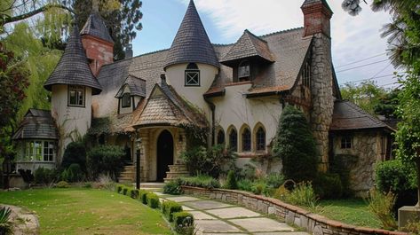 Storybook Style Homes - Annilee B Waterman Design Storybook Farmhouse, Tudor Style Exterior, Storybook Style Homes, Small Castle House Plans, Tudor Style Homes Plans, Storybook Cottage House Plans, Storybook Homes Plans, Storybook Architecture, Storybook House Plan