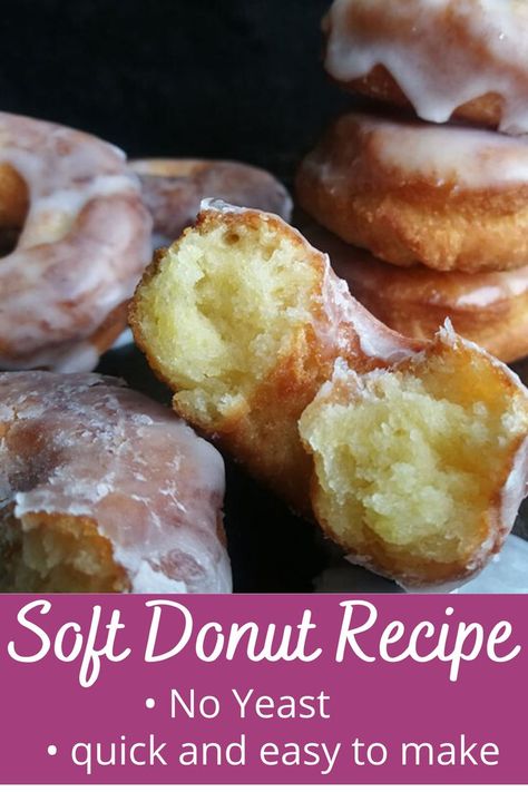 Soft Donut Recipe, Donut Recipe No Yeast, Doughnut Recipe Easy, Cake Donuts Recipe, Easy Donut Recipe, Yeast Donuts, Easy Donuts, Homemade Donuts Recipe, Homemade Doughnuts