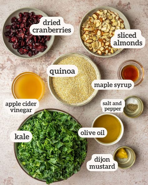 Serve this Kale Cranberry Quinoa Salad this holiday season. This kale quinoa salad is loaded with flavor and sure to delight guests! Salad Gluten Free Dairy Free, Cranberry Kale Salad, Kale Recipes Healthy, Cranberry Quinoa, Cranberry Quinoa Salad, Salad Gluten Free, Cranberry Salad Recipes, Quinoa Kale, Kale Quinoa