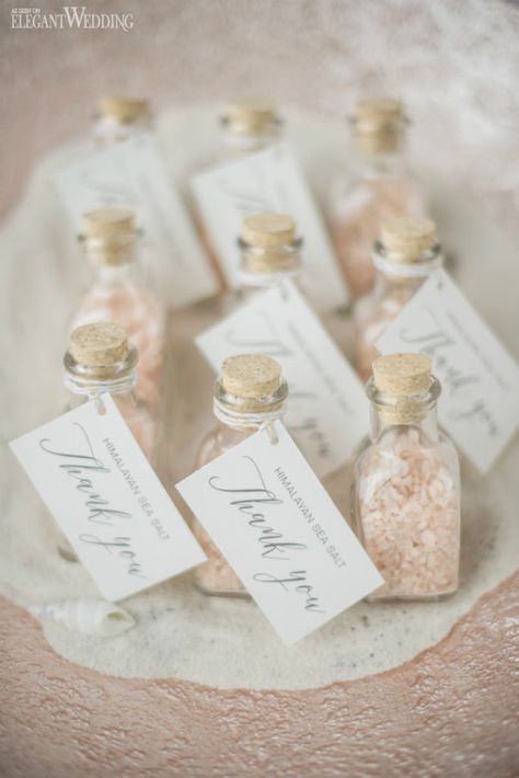 Himalayan Salt Wedding Favours, Salt Wedding Favour Ideas | 16 Cute Wedding Favour Ideas For Your Guests | Diamond Directory Himalayan Salt Wedding Favors, Sea Salt Wedding Favors, Seaside Wedding Theme, Wedding Favour Ideas, Popular Wedding Themes, Favour Ideas, Himalayan Sea Salt, Sea Wedding, Wedding Gift Ideas