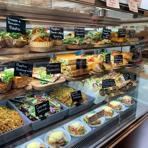 Our deli is loaded with delicious sweets & savouries daily Deli Food Display, Deli Decor Ideas, Food Displays Cafe, Sandwich Display Ideas Coffee Shop, Deli Case Display Ideas, Deli Ideas Business, Deli Business Ideas, Deli Display Ideas, Deli Cafe Ideas Interior Design