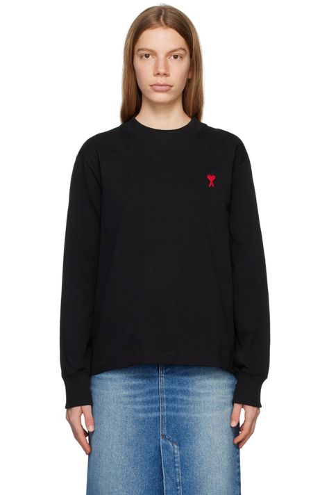 Discover great products at the best prices at Dealmoon. Ami Alexandre Mattiussi Black Ami De Coeur Long Sleeve T-Shirt. Price:$140.00 at SSENSE Men's Collection, Long Sleeve Tshirt, Long Sleeve, Clothes For Women, T Shirt, Black