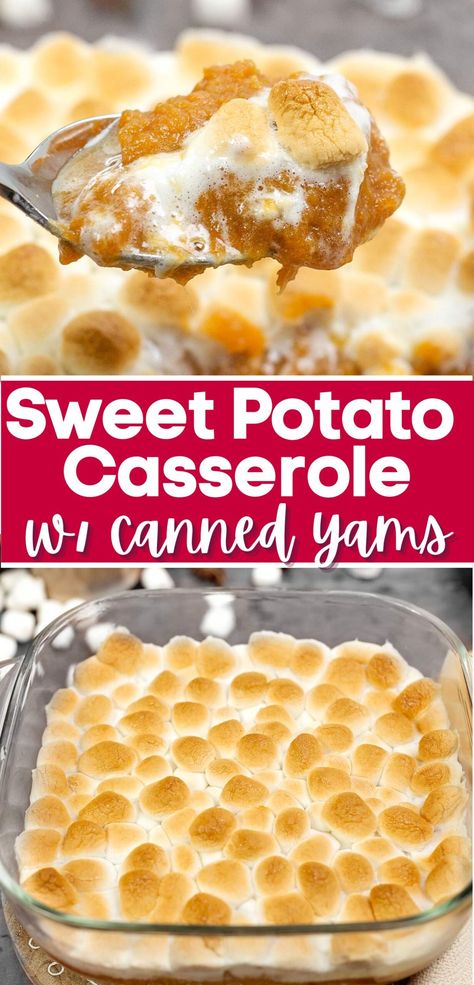 Canned Sweet Potato Casserole, Canned Sweet Potato Recipes, Gnocchi Vegan, Sweet Potato Casserole Healthy, Sweet Potatoes With Marshmallows, Canned Yams, Best Sweet Potato Casserole, Sweet Potato Casserole Easy, Canning Sweet Potatoes