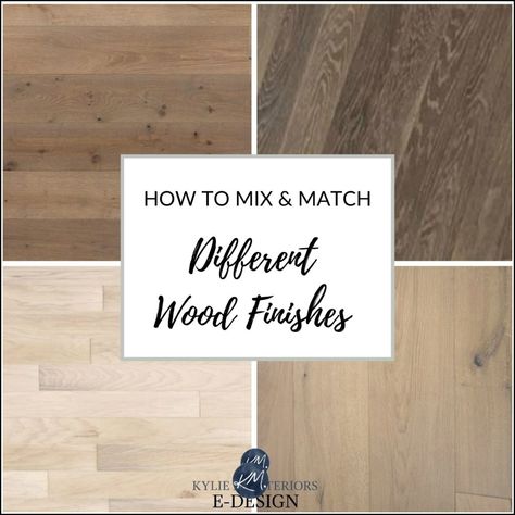 Whether you have oak, maple, cherry, pine or walnut - yellow, orange, red or pink undertones- LEARN how to mix and match different stains and wood species. Good info if you have wood cabinets and/or flooring and want to add furniture and accents! #kylieminteriors #edesign #colorconsultant #wood #woodcabinets #woodflooring #woodstains #kyliemedesign #colourconsultant #colourcoach Wood Undertones, Kylie M Interiors, Wood Floor Colors, Paint Tile, Honey Oak Cabinets, Maple Floors, House Colours, Stained Doors, Interior Finishes