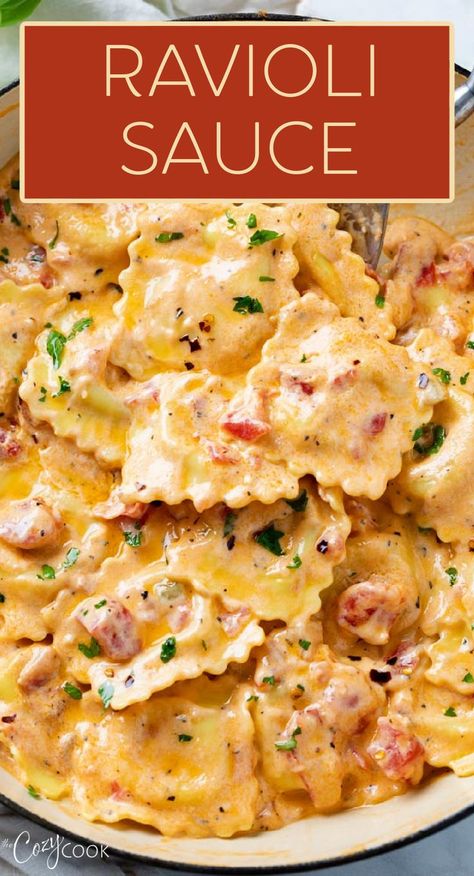 Easy Ravioli Sauce, Ideas With Chicken Breast, Dinner Ideas With Chicken Breast, Dinner Ideas With Chicken, Ideas With Ground Beef, Dinner Ideas With Ground Beef, Easy Ravioli, Ravioli Sauce, The Cozy Cook