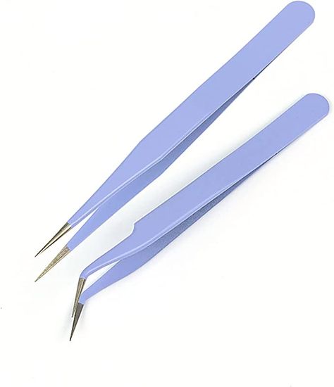 Amazon.com : MAXLEAF 2pcs Stainless Tweezers Straight Curved Tweezers for Stickers Eyelash Extensions Precision Electronics Nail Rhinestone Jewelry, Scrapbooking Tools (Purple) : Beauty & Personal Care Craft Tweezers, Eyelashes Tweezers, Apocalypse Survival Gear, Nails Care, Hair Care Tools, Photo Room, Chill Room, Scrapbooking Tools, Journal Stuff