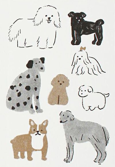 print & pattern Dog Illustration Art, Sketching Inspiration, Pattern Cards, Dog Calendar, 강아지 그림, Pumpkin Pillows, Bear Dog, Dog Illustration, Design Wallpaper