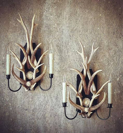 Brand new antler sconce design for a local Lake Toxaway client. Excited to see these installed! #antlers #interiordesign #interiors… | Instagram Antler Towel Holder, Deer Antler Crafts Ideas, Antler Shed Ideas, Antler Wall Sconces, Lake Toxaway, Deer Antler Crafts, John Ross, Antler Decor, Shed Decor