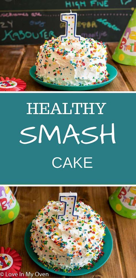 Let your baby have all the fun of their very own smash cake, free of refined sugars and unhealthy fats. via @loveinmyoven Diy One Year Old Birthday Cake, One Year Old Birthday Cake Recipe, Diy Healthy Smash Cake 1st Birthdays, Yogurt Smash Cake, Smash Cake For 6 Month Old, 6 Month Old Smash Cake Recipe, Smash The Cake Recipe, 4in Smash Cake, 1st Birthday Cake Alternative