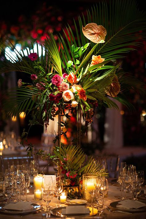 Neon Jungle Theme, Jungle Wedding Theme, Brazil Wedding, Tropical Wedding Reception, Tropical Centerpieces, Jungle Wedding, Tropical Wedding Theme, Tropical Glam, Tropical Wedding Decor