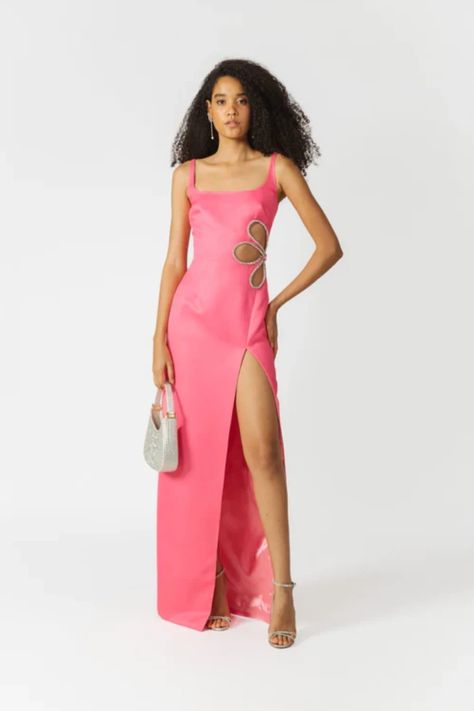 Rent BETTINA DRESS - Sau Lee | Selfridges Sau Lee, Rent Dresses, Crystal Trim, Maxi Dress Sale, Flower Motif, Satin Maxi, Dress Home, Satin Maxi Dress, Sparkling Crystal