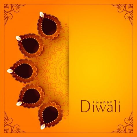 Happy diwali yellow background with decorative diya Free Vector | Free Vector #Freepik #vector #freebackground #freediwali #freelight #freecelebration Happy Diwali Images Hd, Best Diwali Wishes, Happy Diwali Pictures, Happy Diwali Photos, Happy Diwali Wishes Images, Diwali Message, Happy Diwali Wallpapers, Diwali Wallpaper, Diwali Greeting