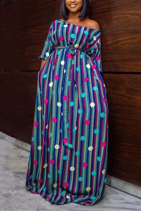 ac796a52db3f16bbdb6557d3d89d1c5adesc45464712ri Stripe Fashion, Long African Dresses, African Styles, Ankara Dresses, African Maxi Dresses, Blue Print Dress, Classy Dress Outfits, African Print Fashion Dresses, African Fashion Women