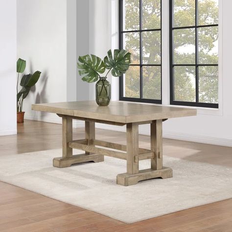 Aya Extendable Dining Table Natural Dining Room, Transitional Dining Tables, Steve Silver Furniture, Brown Dining Table, Dining Table Rustic, Counter Height Dining Table, Rectangle Dining Table, Counter Height Table, Modern Transitional