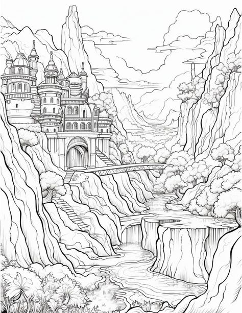 Fantasy Landscapes - Coloring Pages For Adults - Digital Download Coloring pages for kids #coloringpagesforkids Coloring page for kids #coloringpageforkids Kids coloring page #kidscoloringpage 13.785 Fantasy Coloring Pages For Adults Unique, Cricut Drawings, Coloring Pages Adult, Coloring Posters, Coloring Pages For Grown Ups, Coloring Pages Winter, Farm Animal Coloring Pages, Abstract Coloring Pages, Detailed Coloring Pages