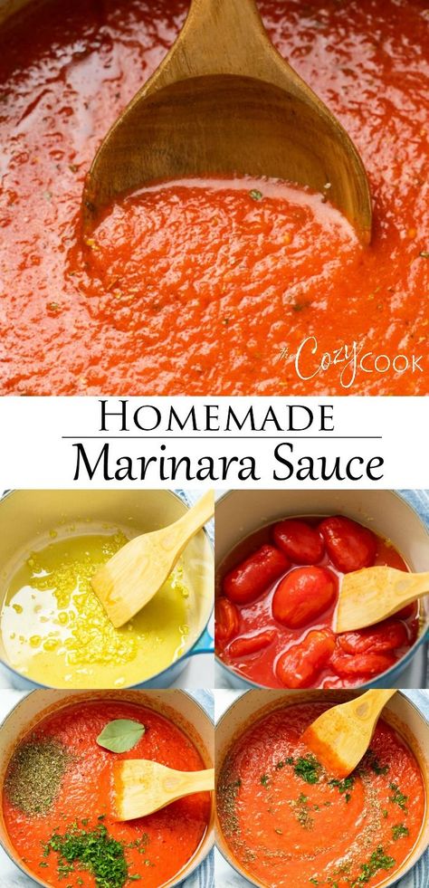 This easy Homemade Marinara Sauce is perfect for pasta, meatballs, pizza, and as a dipping sauce! Make it with canned or fresh garden tomatoes and a few other simple ingredients. #marinarapastasauce #marinarasaucefromscratch #italianrecipes Pasta Meatballs, Homemade Marinara Sauce, Pasta Sauce Homemade, Garden Tomatoes, Homemade Sauce Recipes, Marinara Sauce Homemade, Homemade Marinara, Tapenade, Homemade Pasta