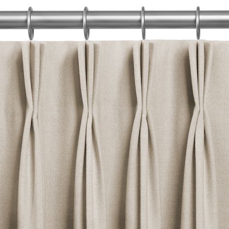 Complete Guide to Choosing a Drapery Style | The Shade Store Blog Parisian Pleat Drapes, Pinch Pleat Drapes With Trim, Pinch Pleated Drapes, White Pinch Pleated Drapes, Pinch Pleat Draperies, Pinch Pleat Drape, Drapery Styles, French Pleat, Pleated Drapery