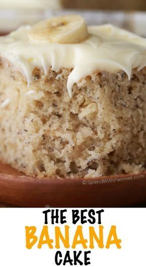 The Best Banana Cake, Banana Sheet Cakes, Best Banana Cake, Collage Recipes, Banana Dessert Recipes, Lemon Cream Cheese Frosting, Dessert Parfait, Lemon Cream Cheese, Bolo Fit