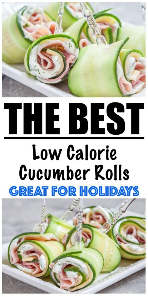 Party Nibbles, Cucumber Appetizers, Cucumber Rolls, Cucumber Recipes, Makanan Diet, Low Calorie Snacks, No Calorie Foods, Garden Recipes, Healthy Appetizers