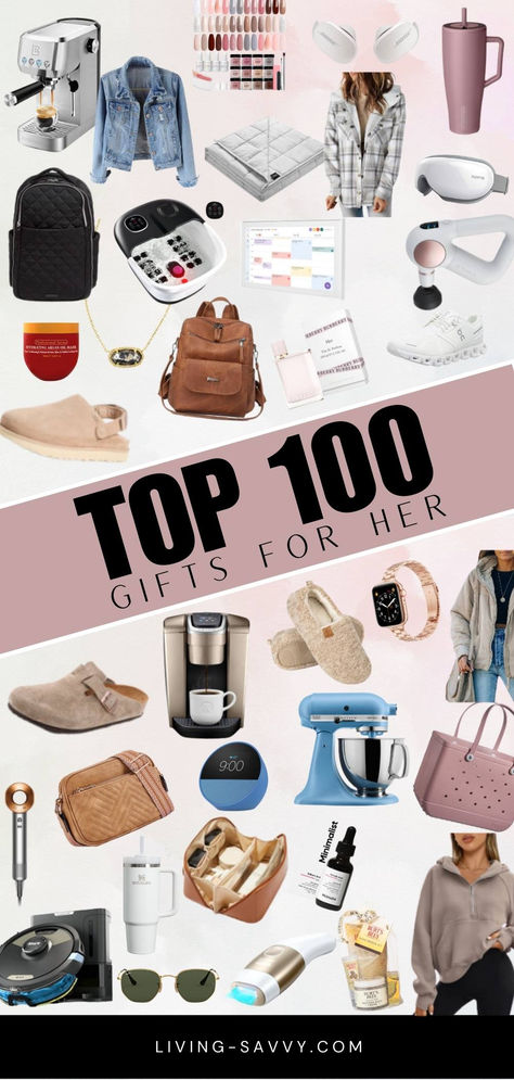 Top 100 Gifts For Her – The Best Cool Gifts Women Will Love! For Her Christmas Gifts, Gift Guide Women’s, Gifts For Late 20s, Christmas Wish List For Women, Womens Christmas List 2024, Women Christmas Gifts Ideas, Cool Gifts For Women Christmas, Womans Christmas Gifts, Must Have Christmas Gifts For Women