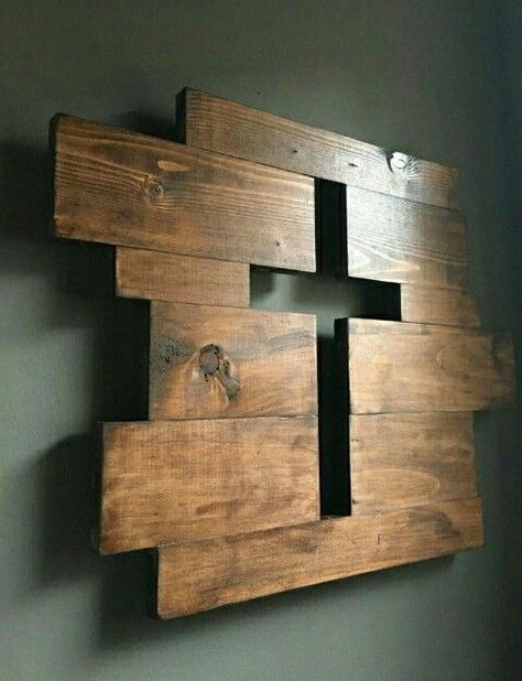 Rustic Cross Wall Decor, Diy Wall Cross, Fall Woodworking Projects, Wooden Crosses Diy, Wood Crosses Diy, Church Wall Decor, Wooden Cross Crafts, Rustic Wood Cross, Wood Wall Cross