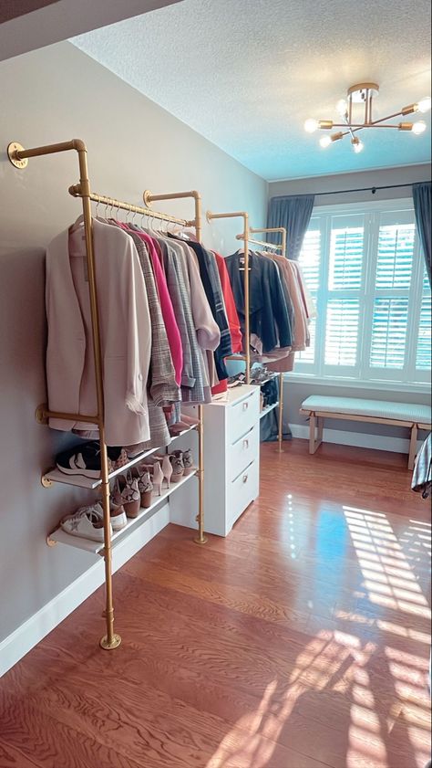 Wall Closet System, Closet Alternatives, Loft Closet, Standing Closet, Small Closet Space, Free Standing Closet, Closet Hacks, Closet Shoe Storage, No Closet Solutions