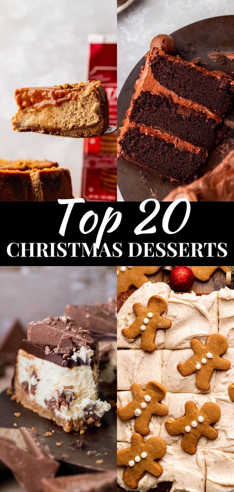 This is a collection of my top 20 christmas dessert recipes. There are cheesecakes and cake perfect for Christmas. Trending Dessert Recipes, Christmas Recipes Dessert Sweet Treats, Warm Christmas Desserts, Best Christmas Desserts Ever, Desserts For Holidays, Best Easy Christmas Desserts, Christmas Dinner Deserts, Unique Christmas Dessert Ideas, Desserts For 4 People