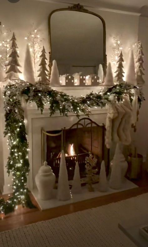 Christmas Chimney, Chimney Decor, Christmas Dreaming, Cozy Christmas Decor, Neutral Christmas Decor, Christmas Mantle Decor, Christmas Fireplace Decor, Christmas Decor Inspiration, Christmas Mantel Decorations