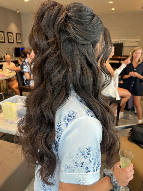 Bridesmaid Hair Inspo, Bridemaids Hairstyles, Cute Prom Hairstyles, Formal Hairstyles For Long Hair, Pageant Hair, Cutting Hair, Tutorial Hair, Colour Hair, Simple Prom Hair