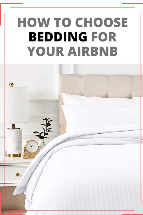 What Are The Best Bedding Options For Your AirBnb Rental? Airbnb Bed Styling, Wallpaper For Airbnb, Best Blankets For Airbnb, Best Linens For Airbnb, Airbnb Bedroom Ideas Modern, Short Term Rental Bedding, Best Bedding For Vacation Rental, Vrbo Bedroom Ideas, Best Bedding For Air Bnb