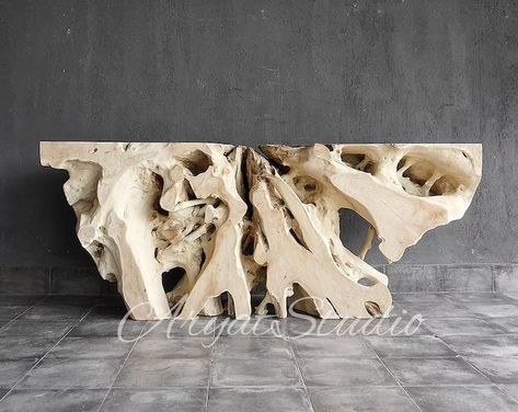 Teak Root Console, Unique Console Table, Rustic Console Table, Natural Coffee Table, Rustic Console, Rustic Console Tables, Natural Furniture, Bleached Wood, Wooden Console Table