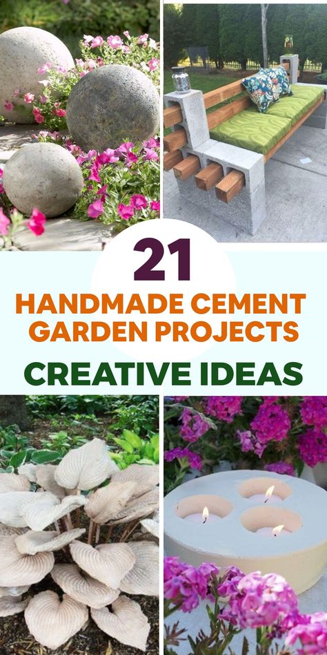 Enhance your outdoor space with contemporary handmade cement planters that bring a modern touch to your garden area. Craft unique planters in different sizes and shapes using cement molds or household objects for an industrial aesthetic. Display your beloved flowers and plants in these durable, stylish containers that complement both traditional and modern garden styles. Incorporate urban flair into your outdoor haven with these chic DIY cement planters! Cement Garden Projects, Mini Rock Garden, Classical Garden, Concrete Molds Diy, Diy Cement Planters, Fall Landscaping, Mailbox Landscaping, Concrete Bird Bath, Diy Cement