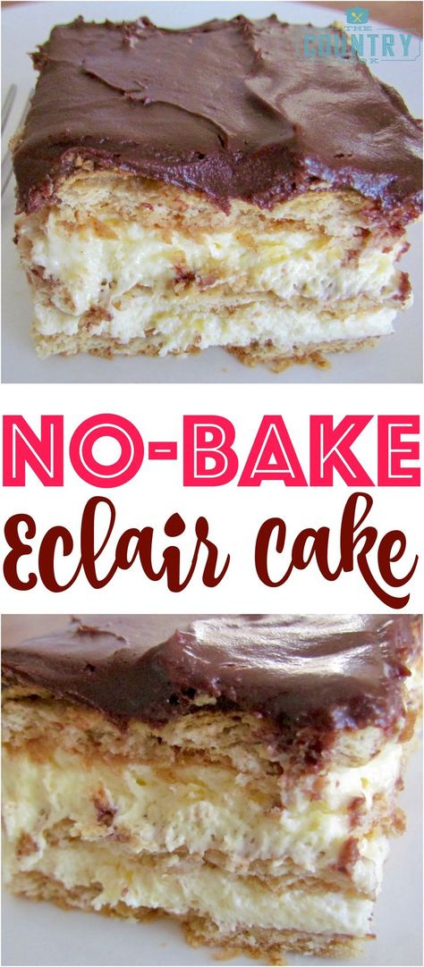 No Bake Eclair Cake, Pasta Con Broccoli, Diy Dessert, Biscuits Graham, Eclair Cake, Caramel Desserts, Simple Dessert, Cobbler Recipe, Yummy Dessert