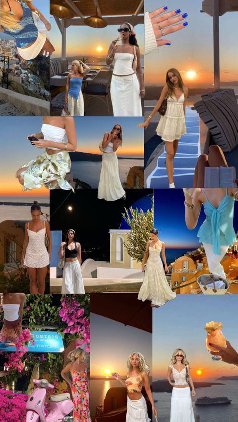 Santorini, Greece aesthetic #photoinspo #summer #inspo #outfits #santorini #greece #aesthetic #outfitinspo Santorini Greece Outfits, Santorini Outfits, Summer Inspo Outfits, Santorini Greece Aesthetic, Santorini Outfit, Greece Aesthetic, Greece Outfit, Summer Inspo, Santorini Greece