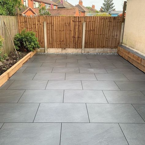 Paving Stone Patio, Outdoor Tile Patio, Garden Slabs, Indian Stone, Porcelain Paving, Outdoor Paving, Patio Pavers Design, Garden Tiles, Garden Floor