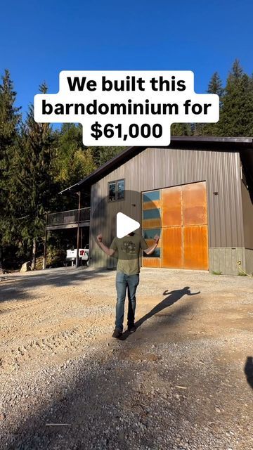 AMBITION STRIKES | Riley & Courtney Casey on Instagram: "What do you guys think…was it worth it?

We bought 20 acres of raw land in North Idaho and have spent the last 4 years building our dream property. Our DIY barndominium was our first big project and took us 547 days to complete. 

We’ll be sharing a full breakdown of the $61k later this week but wanted to show you guys the grand tour first!

What do you guys think, was this worth $61k?

Budget Build | Barndominium | Off-Grid Property

#buildingoffgrid #barndoinspiration #barndo #barndominiumsofinstagram #budgetbuild  #storagesolutions #tinyhouse #homerenovation #offgridliving #diyhomeimprovement  #homerenovation #tinyhouse #buildingcodes #buildingpermits #housetours  #homestead #offgridlife #offgridcabin #diycouple #budgetrenovation Man Cave Metal Building, Tiny Barndominium Interior, Barndominium With Two Living Spaces, Diy House Building Cheap, Shop Conversion To House, Inexpensive Barndominium, Barndominium Office Ideas, Closed Concept Barndominium, Diy Barndominium Metal Building Homes