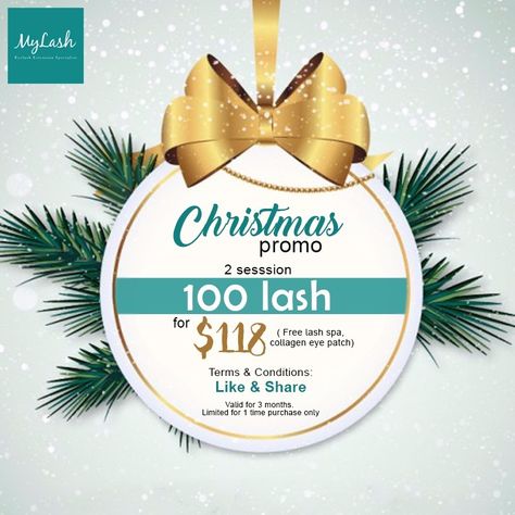 Don't forget to beautify your lashes this holiday seasson! Good news, MyLash is having a Christmas promo, where you can enjoy 2 sessions of 100 lash for only $188! Not only that 'cause it also includes FREE Lash Spa and Collagen Eye Patch! This promo is valid for 6 months and is limited for 1 time purchase only. Terms and conditions apply. Don't forget to Like and Share this post!  For more inquiries, just pm or contact us at:  🏠 Heartland Mall Level 3,  ☎ 8828 8287  🏠 Blk 406 Tampines St 41 # Spa Christmas Promo, Lash Spa, Massage Pictures, Christmas Promo, Christmas Offers, Eye Patch, Like And Share, Level 3, Beauty Spa