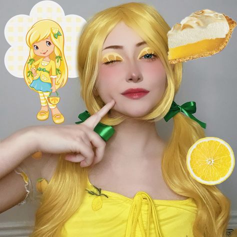 peyton | 🍋🥧 lemon meringue 🥧🍋 #strawberryshortcake #lemonmeringue #lemonmeringuecosplay #cosplay #makeupart #makeupartist #makeup | Instagram Strawberry Shortcake Makeup, Lemon Meringue, Strawberry Shortcake, Meringue, Makeup Art, Fashion Makeup, Halloween Makeup, Halloween Party, Makeup Looks