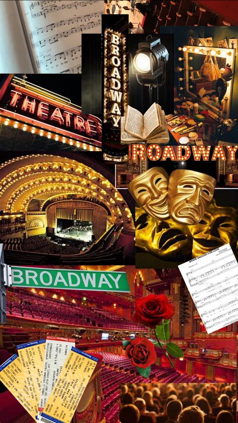 Theatre Asthetic Picture, Theater Production Aesthetic, Musical Theatre Collage, Theater Kid Wallpaper, Theatre Wallpaper Aesthetic, Theatre Kid Wallpaper, Musical Theatre Wallpaper Iphone, Musical Theatre Aesthetic Broadway, Theater Aesthetic Wallpaper