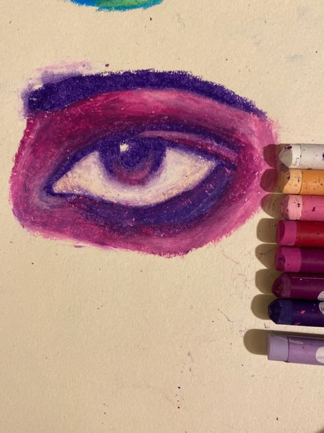 Eye drawing
Oil pastel
Oil pastel drawing Colourful Eyes Drawing, Painting With Wax Crayons, Oil Pastel Eye Drawing, Purple Eyes Drawing, Oil Pastel Doodles, Crayon Drawing Ideas, Purple Sketch, Oil Pastel Crayons, Oil Pastels Painting