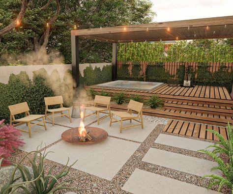 Backyard Hot Tub Ideas, Backyard Hot Tub, Hot Tub Ideas, Hot Tub Pergola, Backyard Spa, Sunken Hot Tub, Hot Tub Landscaping, Hot Tub Patio, Hot Tub Deck