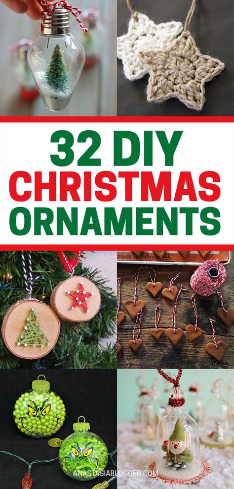 DIY Christmas Ornaments Ideas - 32 Easy Elegant Ornaments from Pinterest. Are you looking for some great DIY Christmas ornaments ideas? Get easy yet elegant DIY Xmas ornaments found on different blogs and on Pinterest. #christmas #diy #ornaments #crafts #christmascrafts #christmasdiy #homedecor #parties Diy Christmas Ornaments Ideas, Christmas Diy Ornaments, Christmas Ornaments Ideas, Diy Xmas Ornaments, Elegant Ornaments, Ornaments Crafts, Pinterest Christmas, Ornaments Ideas, Diy Christmas Ornaments Easy