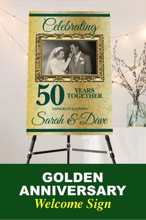 Foam Board Welcome Sign, Anniversary Welcome Sign, Board Welcome Sign, Foam Board Sign, 50th Anniversary Celebration, 50th Party, Golden Anniversary, 50th Wedding Anniversary, 50th Wedding